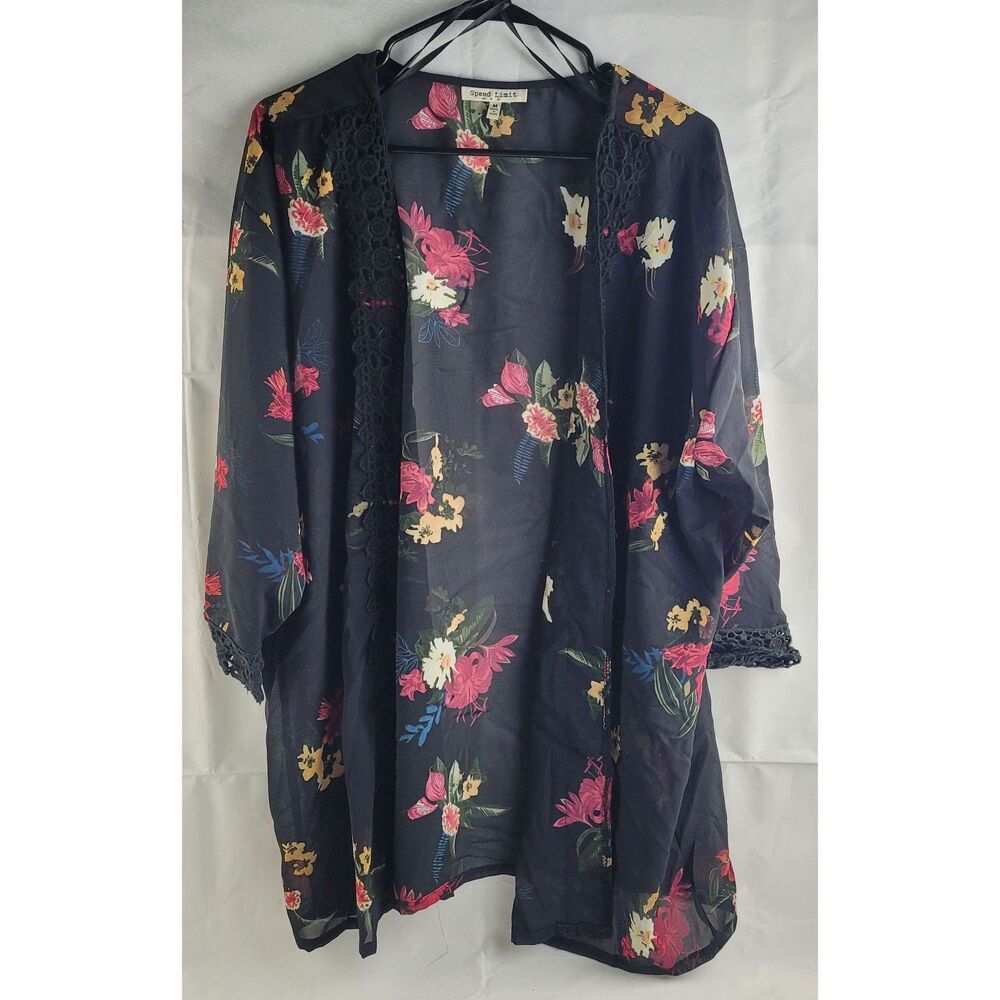 Speed Limit Mph floral kimono cover-up cardigan Sz M